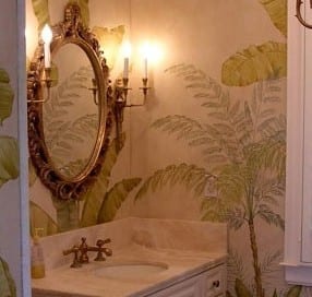Tropical Faux Painting in Bathroom