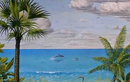 Faux Painting of Beach Scene