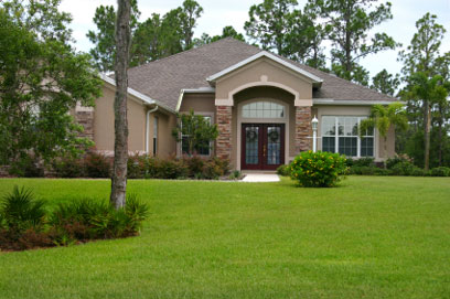 house with large front lawn